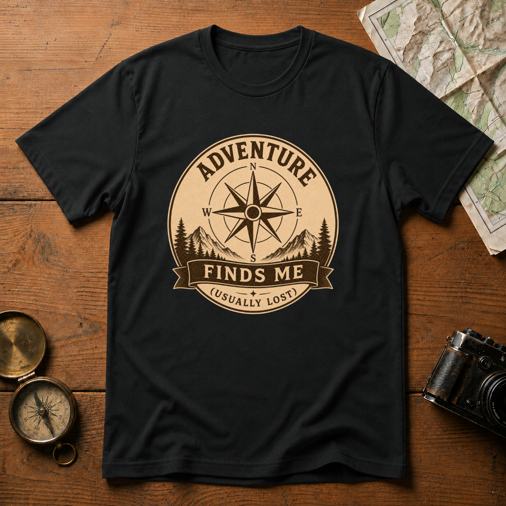 Adventure Finds Me, Usually Lost T-Shirt