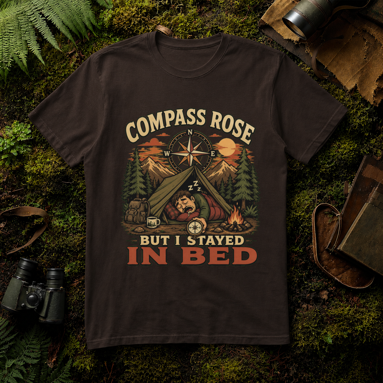 Compass Rose But I Stayed in Bed T-Shirt