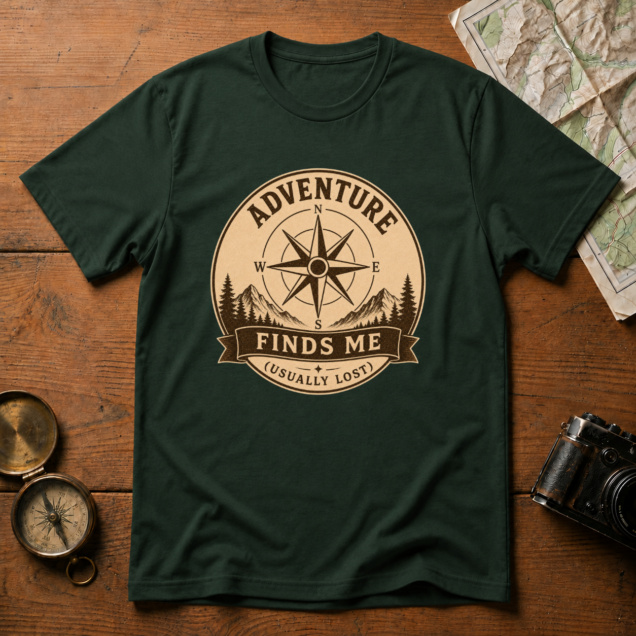Adventure Finds Me, Usually Lost T-Shirt