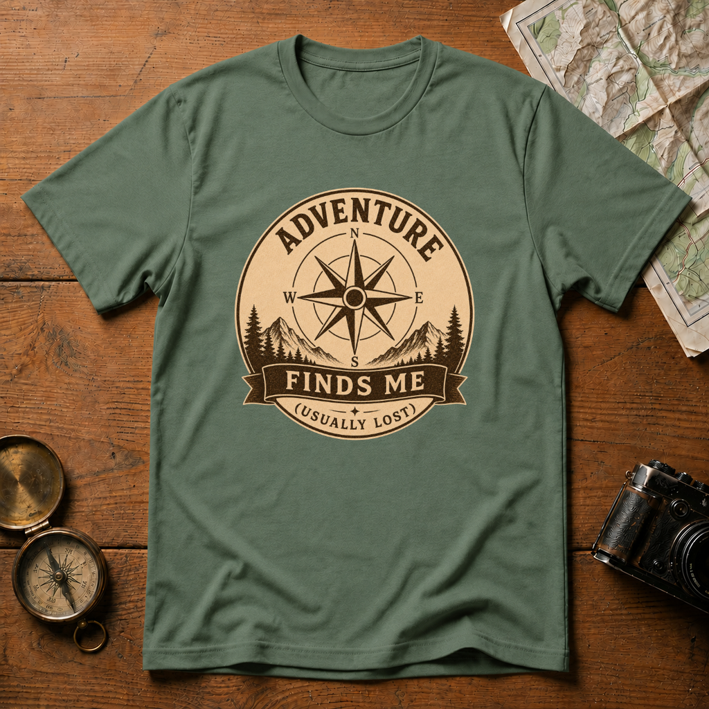 Adventure Finds Me, Usually Lost T-Shirt