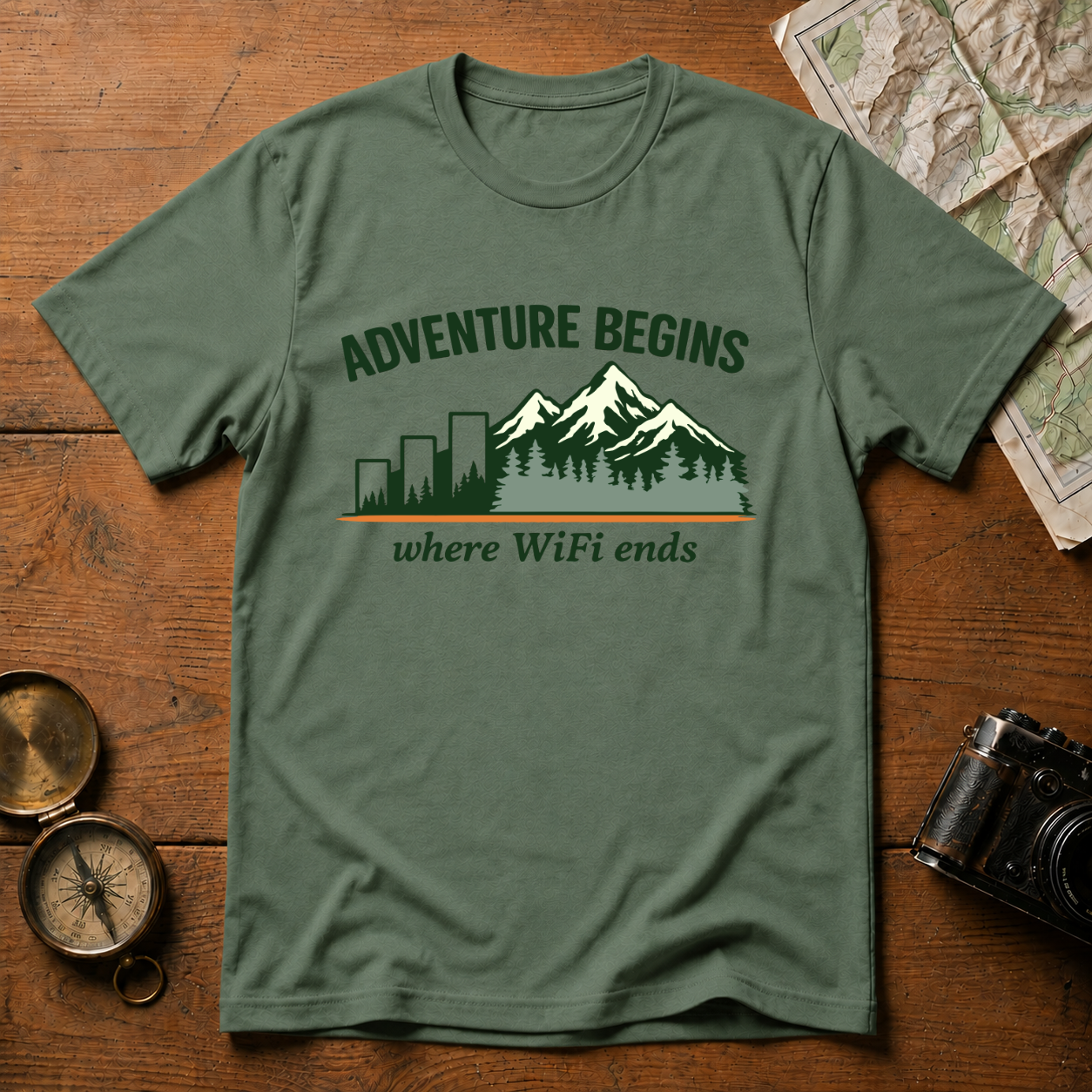 Adventure Begins WiFi ends T-Shirt