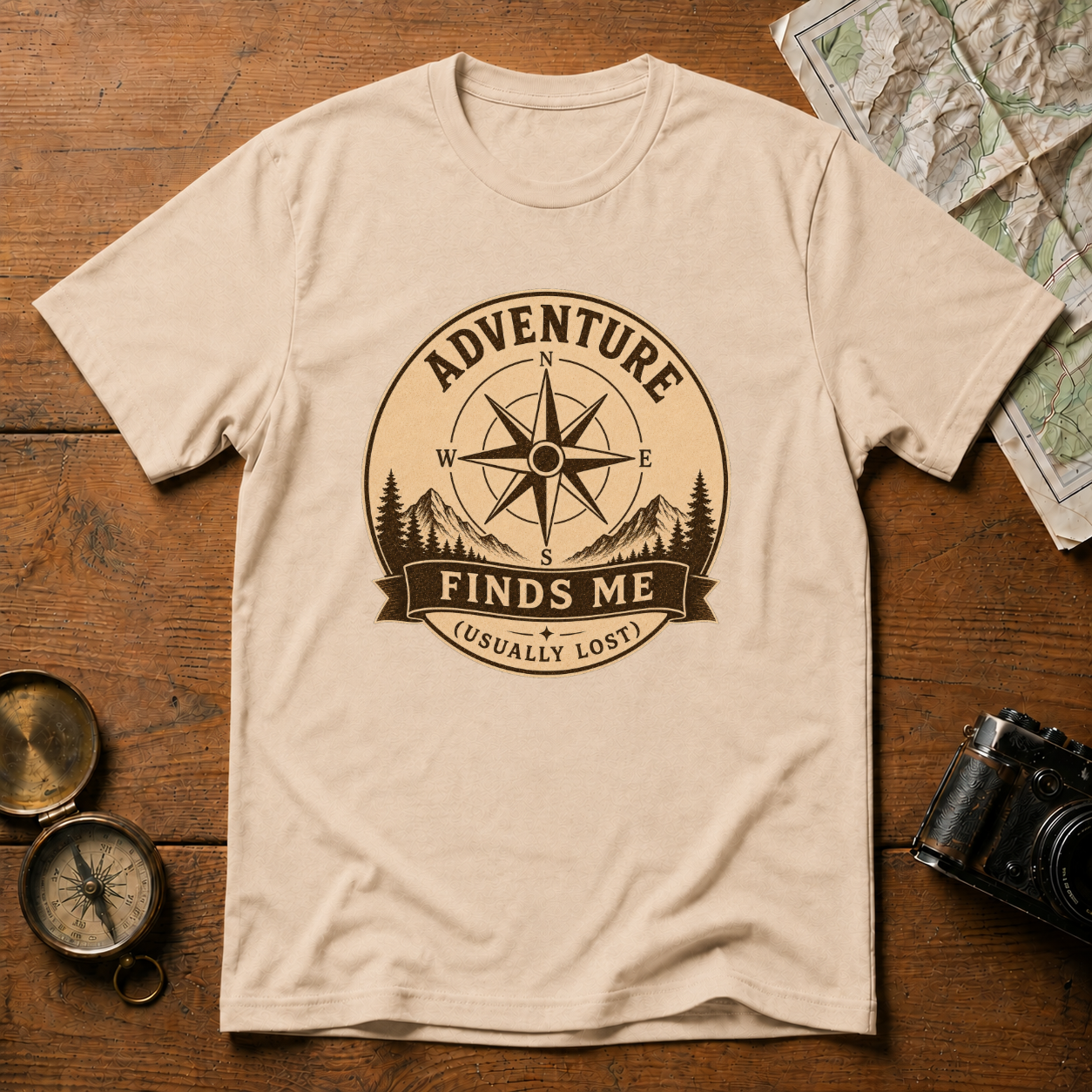 Adventure Finds Me, Usually Lost T-Shirt
