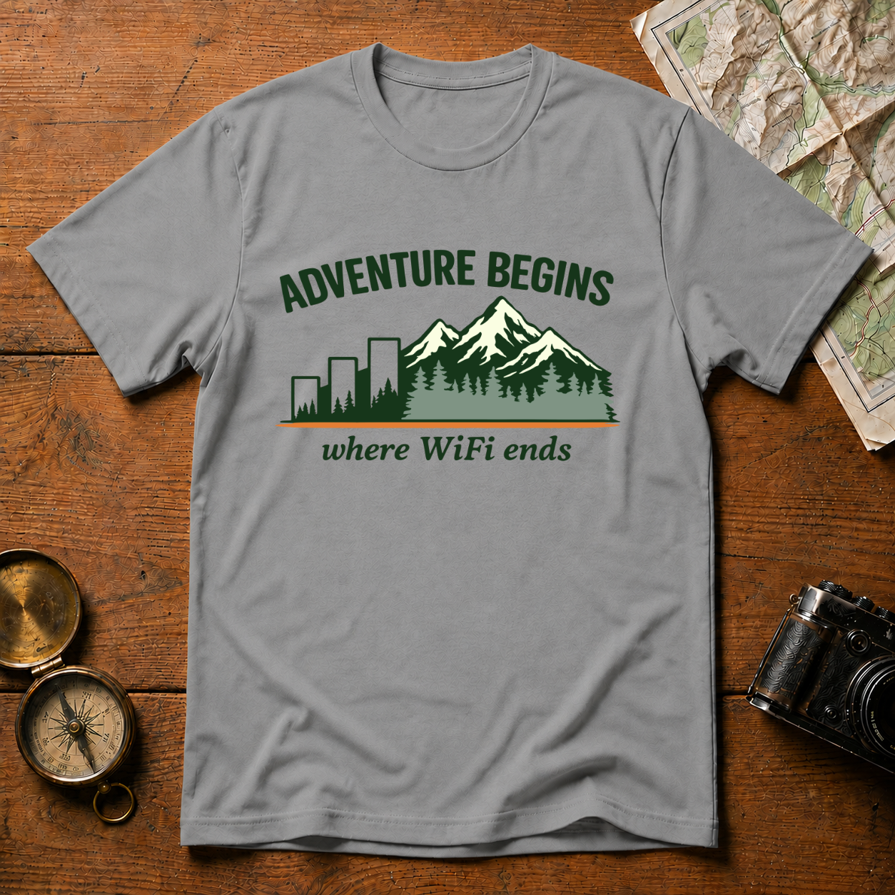 Adventure Begins WiFi ends T-Shirt