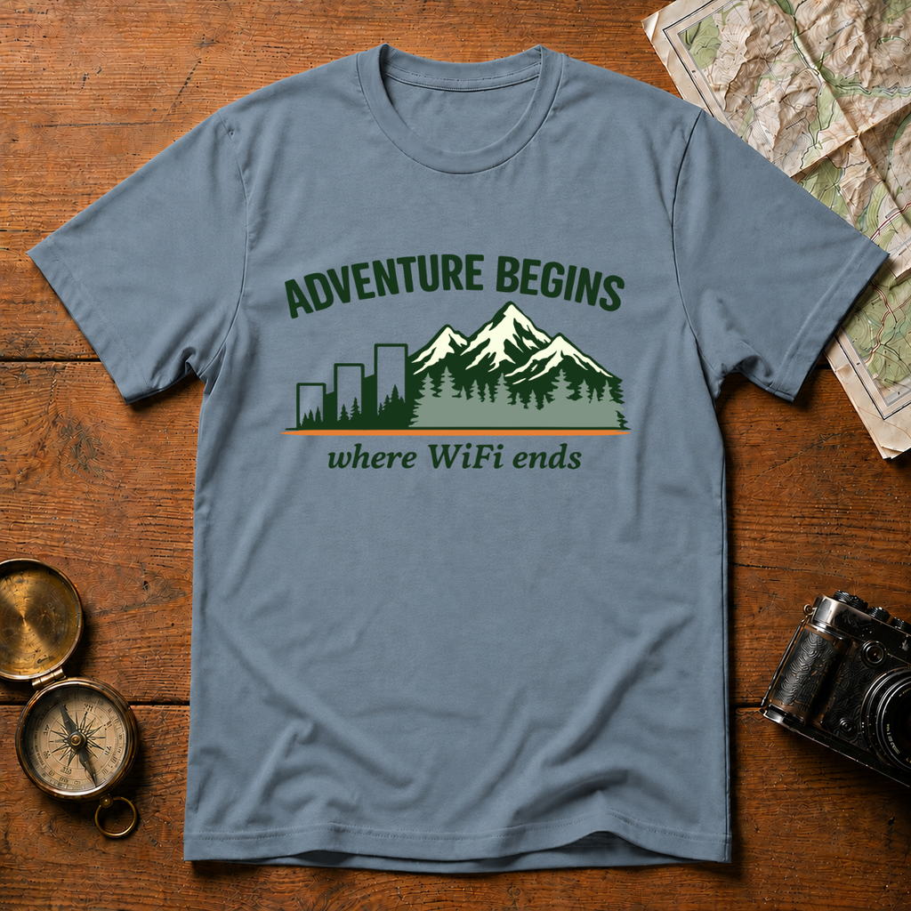 Adventure Begins WiFi ends T-Shirt