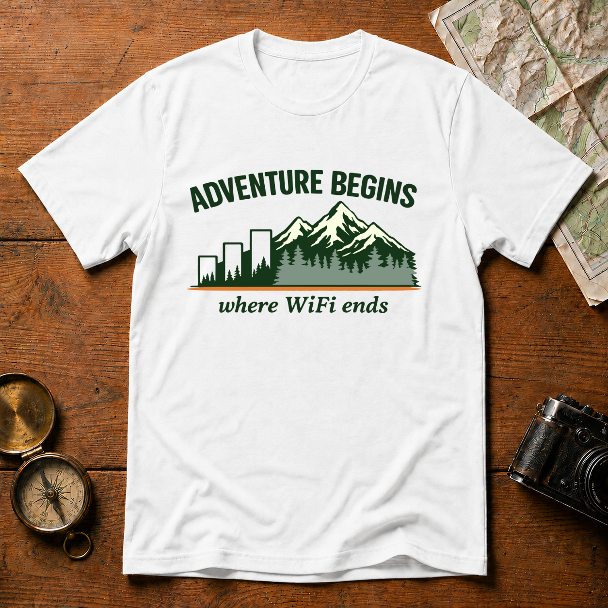Adventure Begins WiFi ends T-Shirt